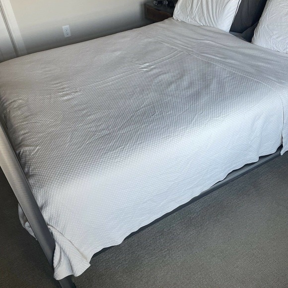 pine cone hill, white/beige blanket, throw, queen size, cotton, 96 x 90